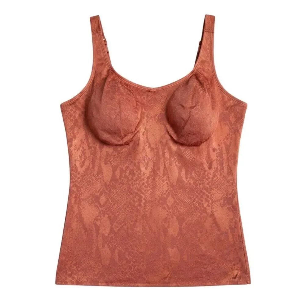 New Ruby Ribbon Simply Smooth Pocket Cami in Terracotta Snake Size 48 New